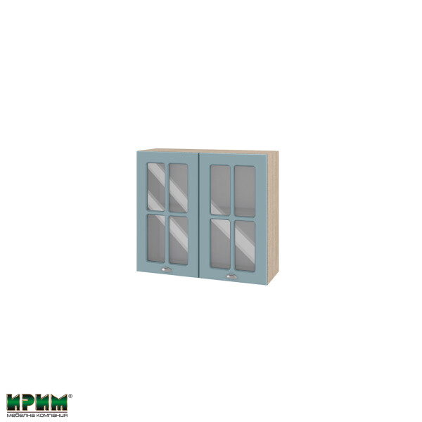Горен модул с две витринни врати и рафт МФ-Деним мат-06-104