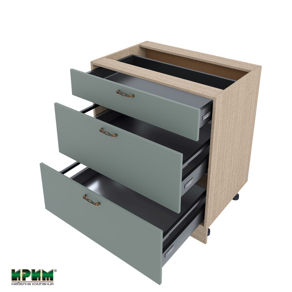 Долен модул с три чекмеджета с плавно затваряне МФ-Олив мат-11-55