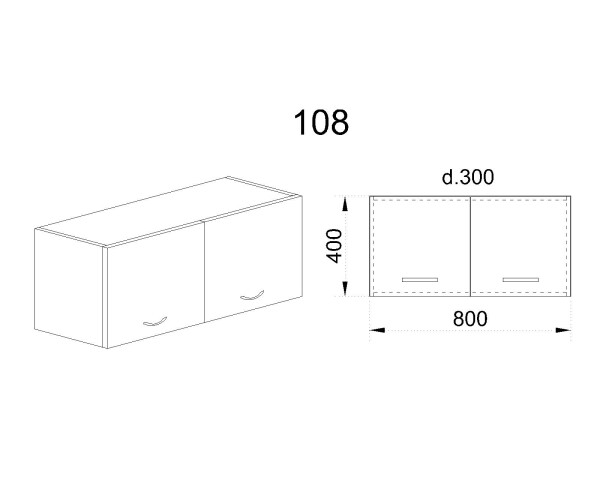 Горен модул с две врати БФ-Карбон мат-11-108