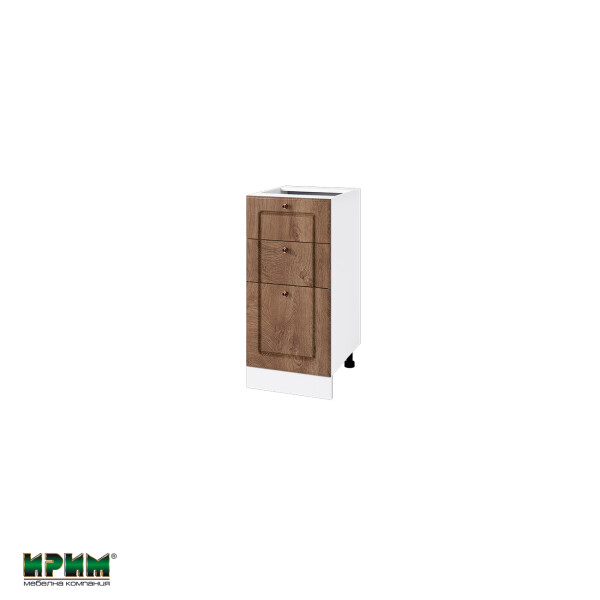 Долен модул с 2 чекмеджета,врата и рафт БФ-Дъб натурал-06-77 (ляв)