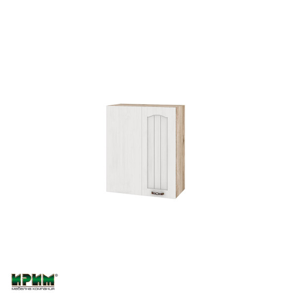 Горен модул за ъгъл с врата и рафт АРФ-Бяло фладер-04-67 (ляв)