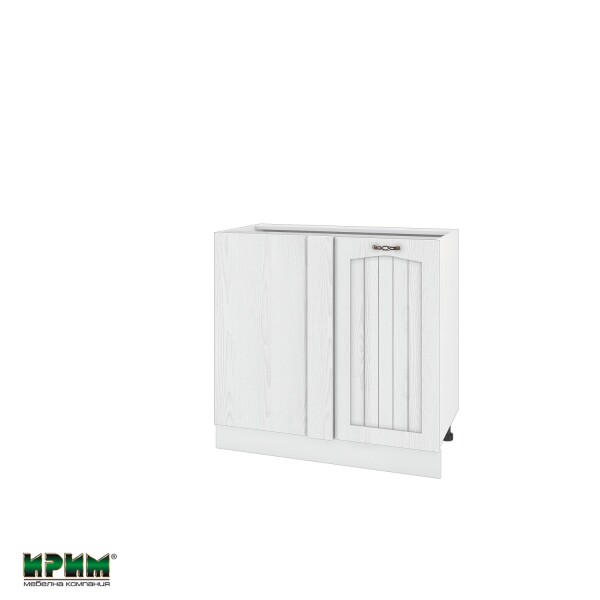 Долен модул за ъгъл с врата и рафт БФ-Бяло фладер-04-92 (ляв)