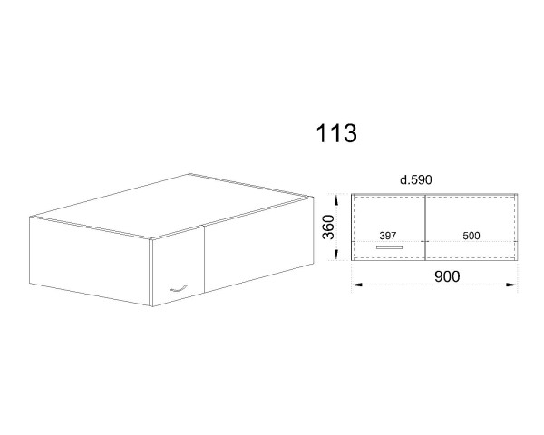 Горен модул за ъгъл с една врата АРФ-Олив мат-11-113