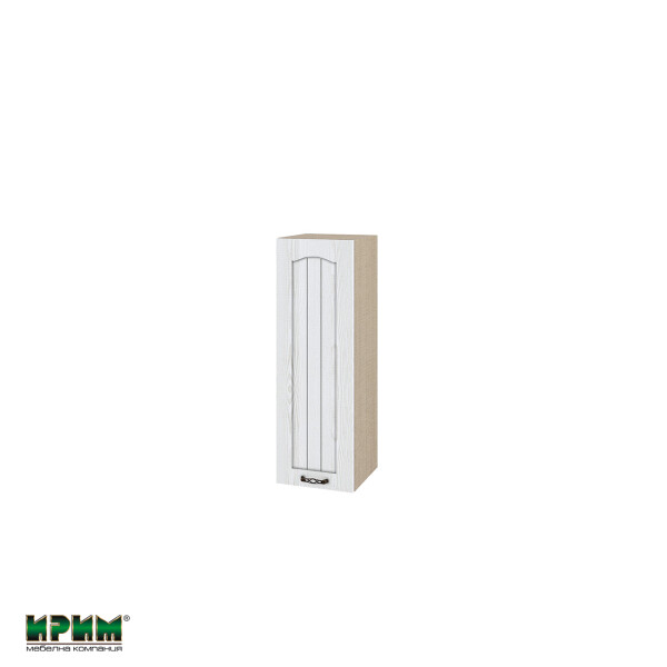 Горен модул с врата и два рафта МФ-Бяло фладер-04-115 (десен)