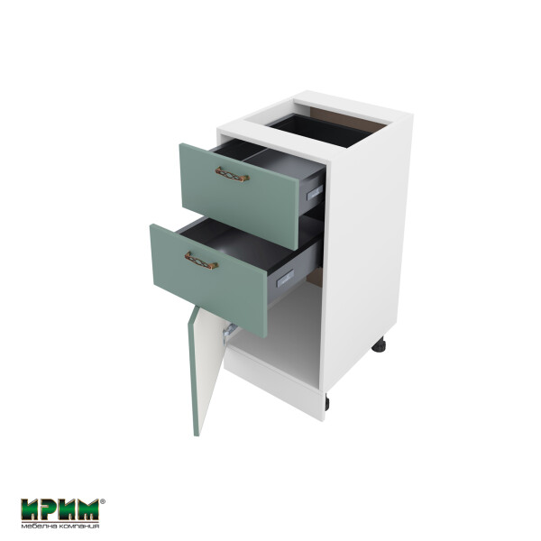 Долен модул с две чекмеджета и врата с плавно затваряне БФ-Олив мат-11-53