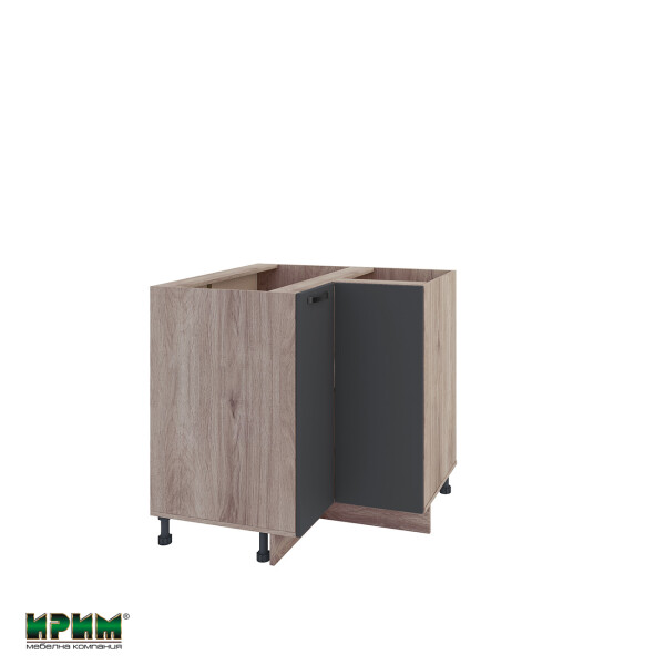 Долен модул ъглов с две врати и рафт АРФ-Карбон мат-11-61