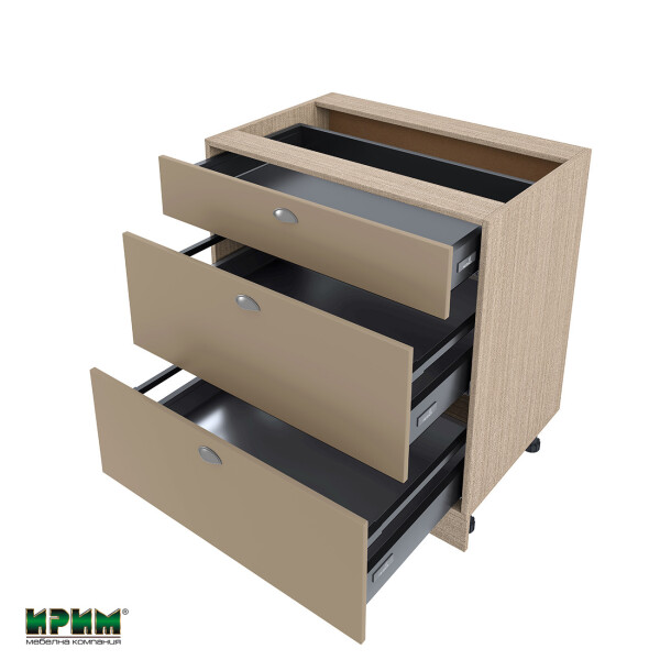 Долен модул с три чекмеджета с плавно затваряне МФ-Капучино мат-11-55