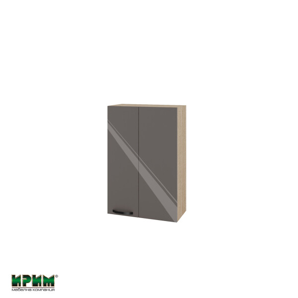 Горен модул за ъгъл с врата и рафт МФ-Антрацит гланц-05-122