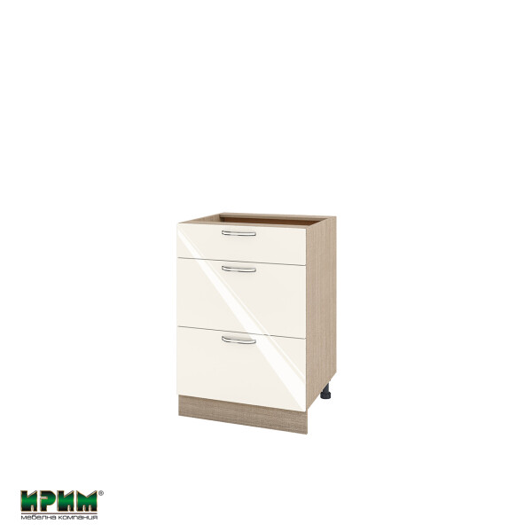 Долен модул с три чекмеджета МФ-Крийм гланц-11-57