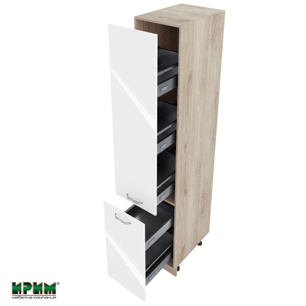 Колонен модул бутилиера с две врати АРФ-Бяло гланц-05-65