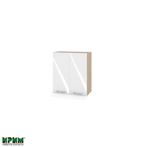 Горен модул с две врати за аспиратор МФ-Бяло гланц-05-13