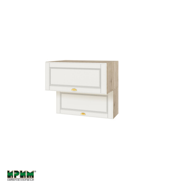 Горен модул с две хоризонтални врати АРФ-Бяло мат-09-107