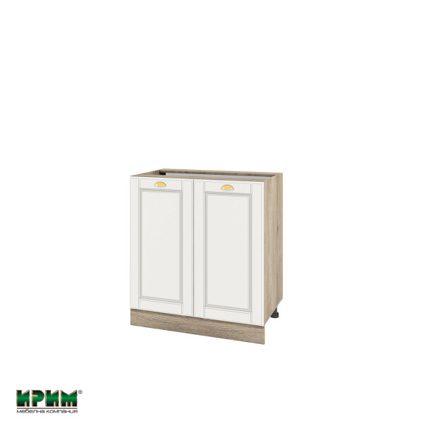 Долен модул за вграждане на мивка с две врати и рафт АРФ-Бяло мат-09-23