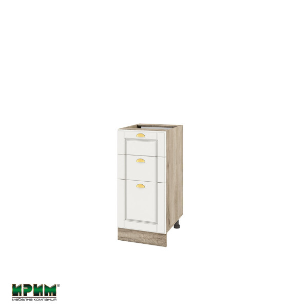 Долен модул с 2 чекмеджета,врата и рафт АРФ-Бяло мат-09-27 (десен)