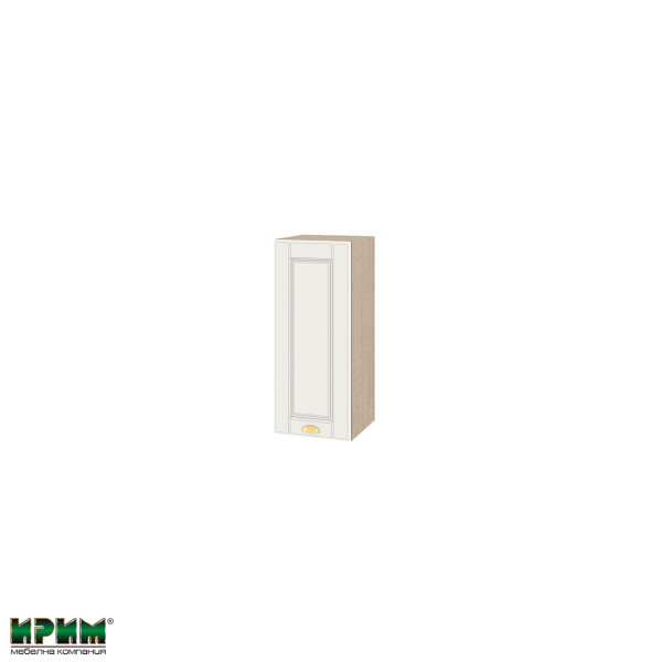 Горен модул с врата и рафт МФ-Бяло мат-09-1