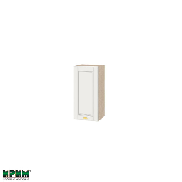 Горен модул с врата и рафт МФ-Бяло мат-09-16