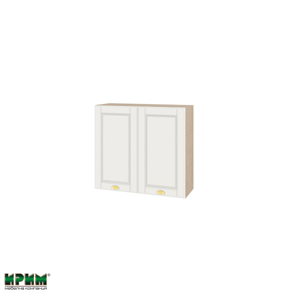 Горен модул с две врати и рафт МФ-Бяло мат-09-4