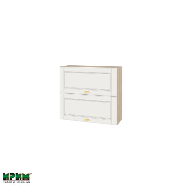 Горен модул с две хоризонтални врати МФ-Бяло мат-09-12