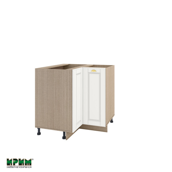 Долен модул ъглов с две врати и рафт МФ-Бяло мат-09-61