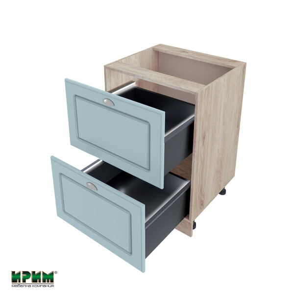 Долен модул с две чекмеджета с плавно затваряне и LED осветление АРФ-Деним мат-06-72