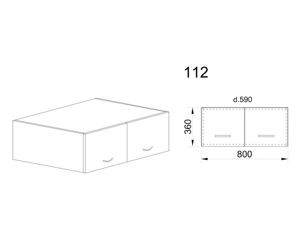 Горен модул с две врати БФ-Цимент мат-06-112