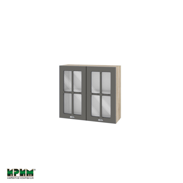 Горен модул с две витринни врати и рафт АРФ-Цимент мат-06-104