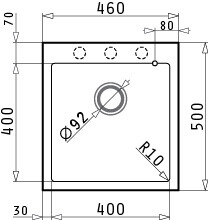 Мивка от гранит Istros (46x50) 1B Бял