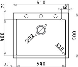 Мивка от гранит Istros (61x50) 1B Метално сиво