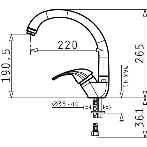 Смесител Mezzo Метално сиво
