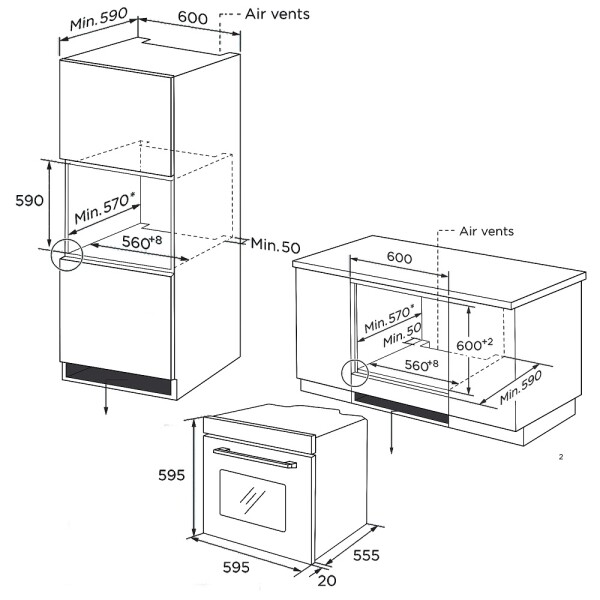Фурна за вграждане 60IN 6075 черно стъкло