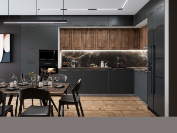 Кухненски модули БФ - Карбон мат