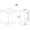 Долен модул за вграждане на мивка с две врати и рафт БДА-Сонома арвен-22