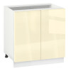 Долен модул с две врати и рафт Глосмакс 802 Бял - Айвъри