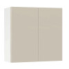Горен модул с две врати и рафт Мат 80 Бял - Бежаво