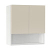 Горен модул с ниша и две врати Мат 60P Бял - Бежаво
