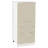 Долен модул с врата и три чекмеджета Мат 600К Бял - Бежаво