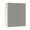 Горен модул с две врати и рафт Мат 60 Бял - Сив