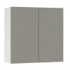Горен модул с две врати и рафт Мат 80 Бял - Сив