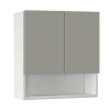 Горен модул с ниша и две врати Мат 60P Бял - Сив