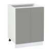 Долен модул с две врати и рафт Мат 602 Бял - Сив