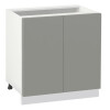 Долен модул с две врати и рафт Мат 802 Бял - Сив