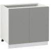 Долен модул с две врати и рафт Мат 1002 Бял - Сив