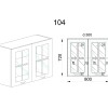 Горен модул с две витринни врати и рафт МФ-Токсано-11-104