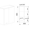 Горен модул за ъгъл с врата и рафт МФ-Токсано-11-122