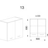 Горен модул с две врати за аспиратор МФ-Токсано-11-13