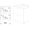 Долен модул с две чекмеджета с плавно затваряне и LED осветление БФ-Тоскано-11-72
