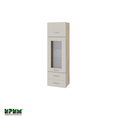 Горен модул с врата,витрина и две чекмеджета АРС-Сатен-101