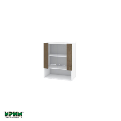 Горен модул с витринни врати и рафт БО-Орех адмирал-9