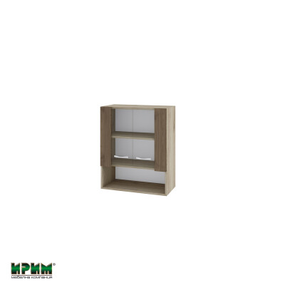 Горен модул с витринни врати и рафт АРО-Орех адмирал-9