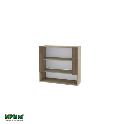 Горен модул с витринни врати и рафт АРО-Орех адмирал-10